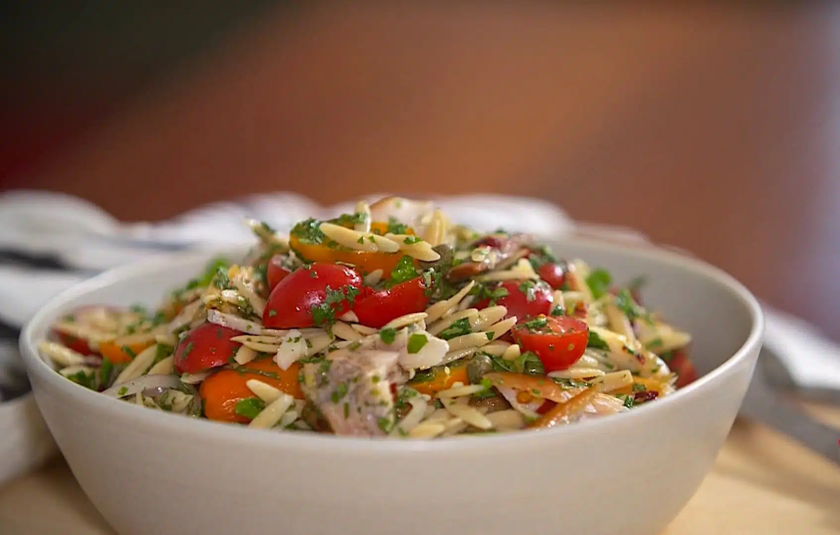 How to Make Orzo Salad With Smoked Trout