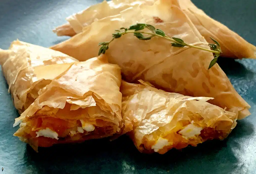Savory Pumpkin Phyllo Triangles